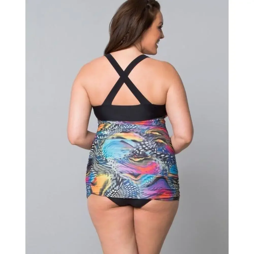 Kiyonna Sand & Glam Plus Size Swimsuit 1X One Piece Tummy Control Slimming
